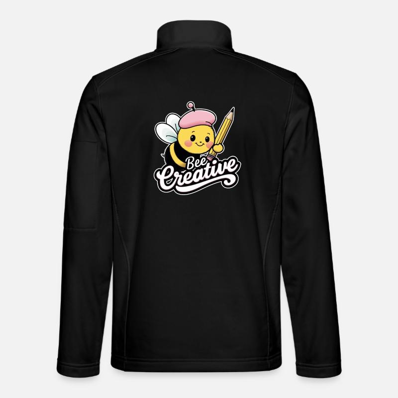 kreative Biene Bee be creative - Unisex Softshelljacke - Schwarz