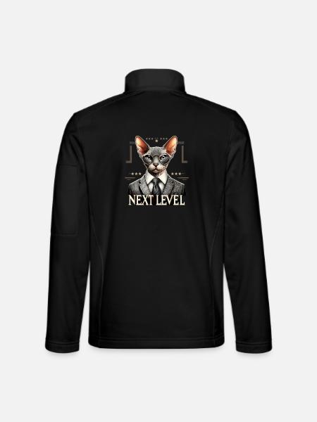 Cornish Rex Suit Next Level Cat Gift - Unisex Softshell Jacket - black - Back