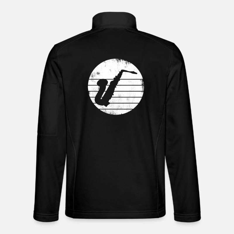 Saxophone Drawing - Unisex Softshell Jacket - black