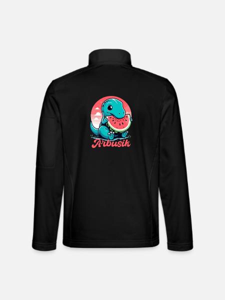 Mignon T-Rex Pastèque Arbusik Cadeau - Veste en tissu softshell Unisexe - noir