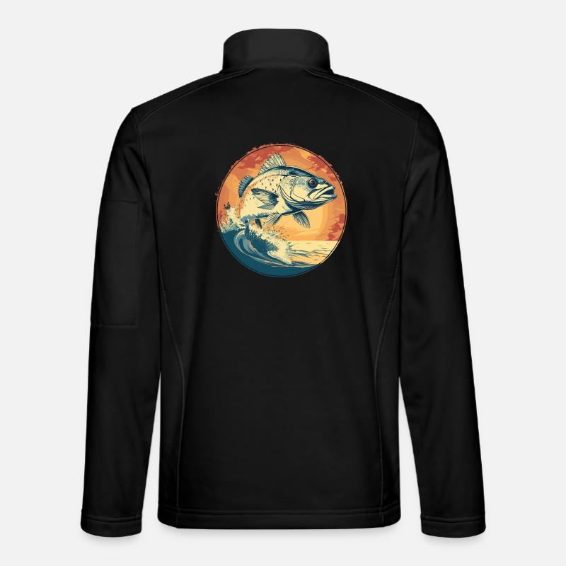 Fisch Illustration Unisex Softshelljacke