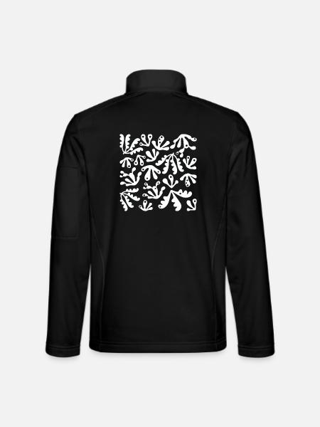 Abstrait Corail L Blanc - Veste en tissu softshell Unisexe - noir - Dos