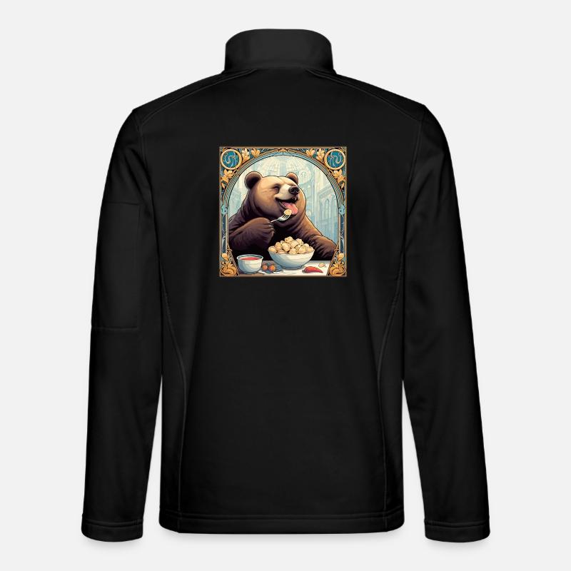 Pelmeni Bear Russian Gift - Unisex Softshell Jacket - black