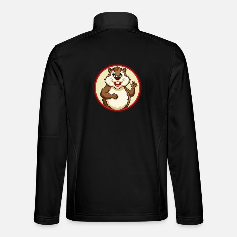 Gopher coloré Kawaii Dessin animé Personnage Clipart Veste en tissu softshell Unisexe