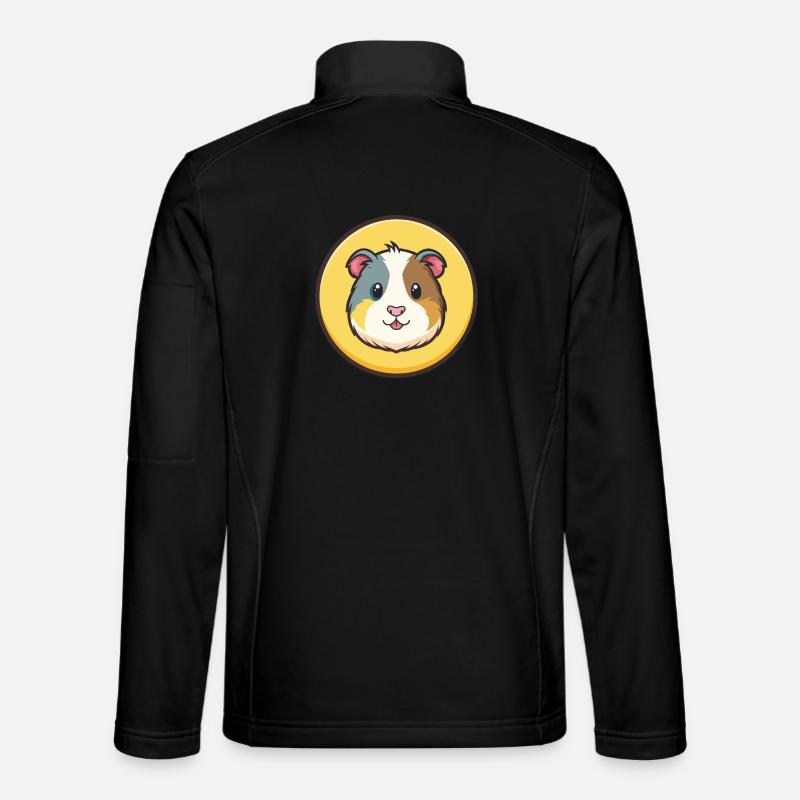 Cochon d’Inde Kawaii Dessin animé Personnage Visage d’animal Veste en tissu softshell Unisexe