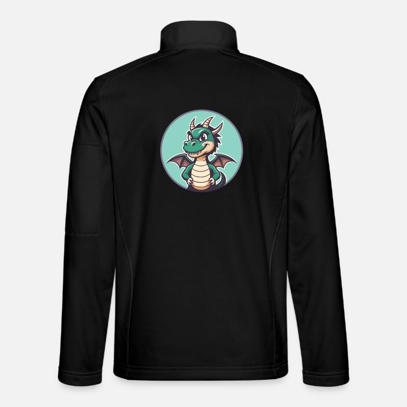 Drache Kawaii Cartoon Figur Tier Haustier Gesicht Unisex Softshelljacke