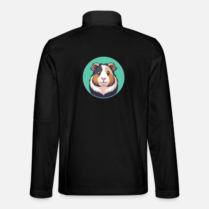 cochon d’Inde Kawaii dessin animé personnage visage d’animal Veste en tissu softshell Unisexe