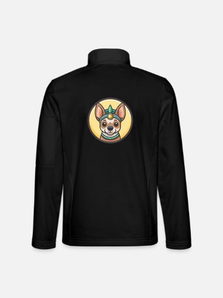 Peruvian Inca Orchid Dog Breed Cartoon Kawaii Pet - Unisex Softshell Jacket - black - Back