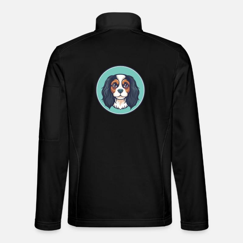Cavalier King Charles Spaniel Chien Race Dessin animé Veste en tissu softshell Unisexe