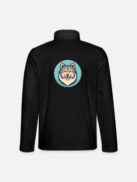 Eurasier Hund Rasse Bunt Karikatur Kawaii Clipart - Unisex Softshelljacke - Schwarz