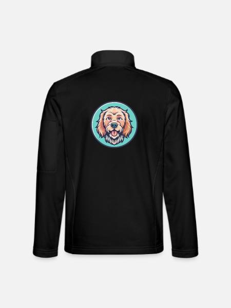 Griffon Fauve De Bretagne Race De Chien Dessin Animé Kawaii - Veste en tissu softshell Unisexe - noir - Dos