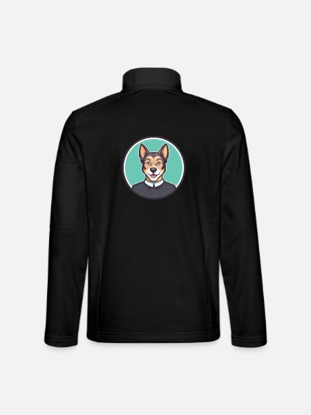 Pasteur Garafiano Race Chien Dessin animé Kawaii Clipart - Veste en tissu softshell Unisexe - noir - Dos