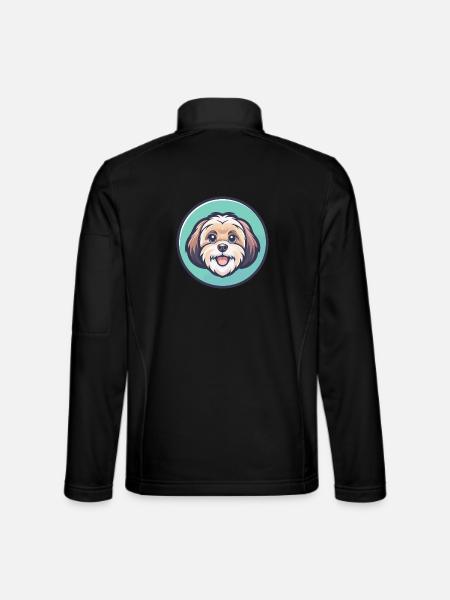 ShihPoo Hunderasse Cartoon Figur Kawaii Clipart - Unisex Softshelljacke - Schwarz - Hinten