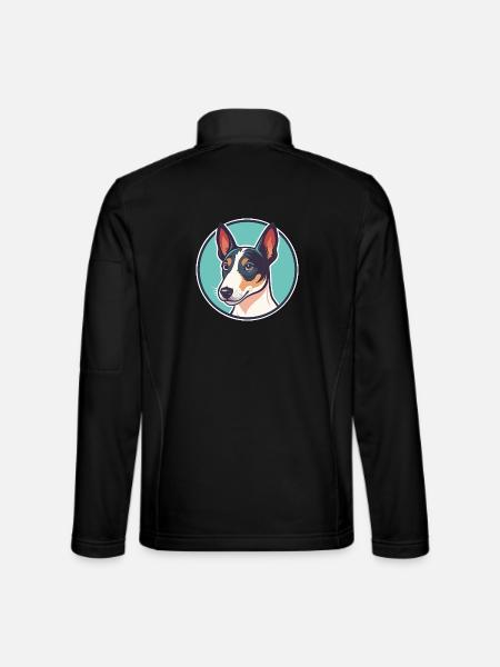 Glatter Foxterrier Hunderasse Karikatur Kawaii - Unisex Softshelljacke - Schwarz - Hinten