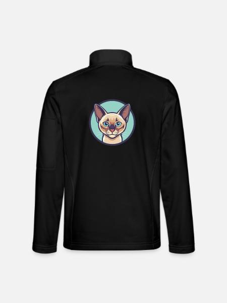 Chat Birman Européen Race Dessin Animé Kawaii Animal - Veste en tissu softshell Unisexe - noir - Dos