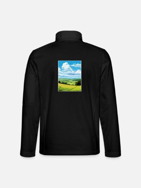 West Wiltshire Downs Aonb Voyage Poster Souvenir - Veste en tissu softshell Unisexe - noir - Dos