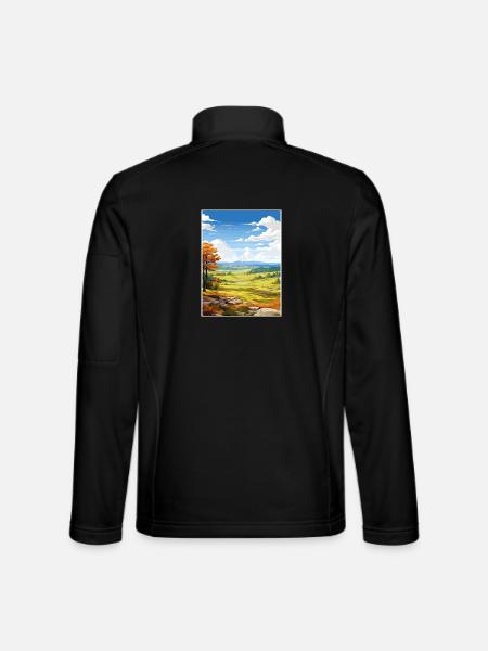 Clwydian Range und Dee Valley Aonb Reiseposter - Unisex Softshelljacke - Schwarz - Hinten