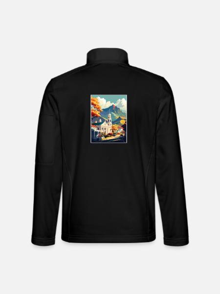 Stellenbosch Südafrika Reiseposter Souvenir - Unisex Softshelljacke - Schwarz - Hinten