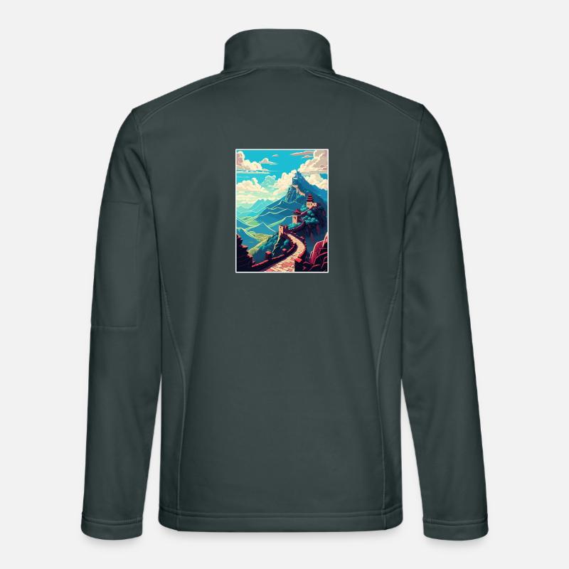 Große Mauer Von China Reise Poster Souvenir Farbe Unisex Softshelljacke