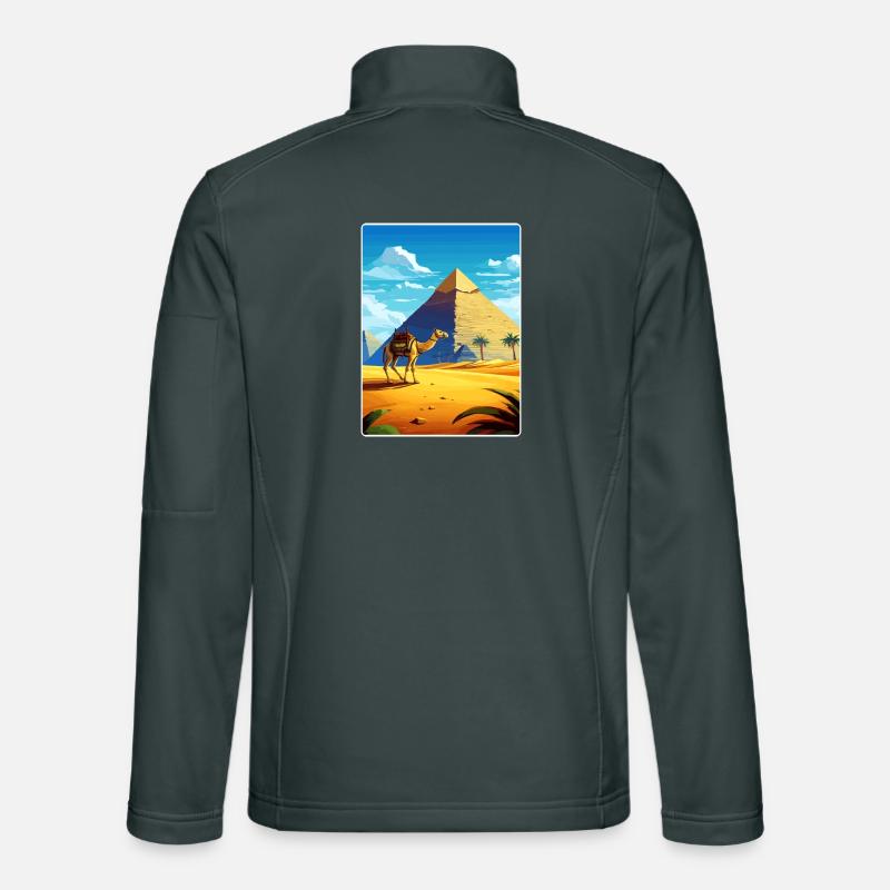 Le Caire, Égypte, Grandes Pyramides De Gizeh, Affiche De Voyage Veste en tissu softshell Unisexe