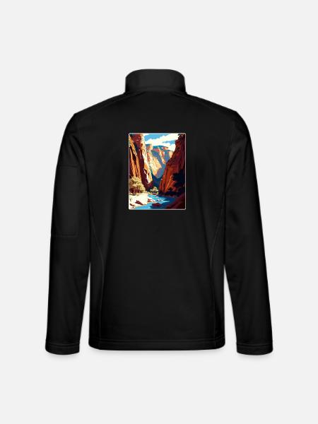 Carte de voyage du parc national de Zion The Narrows Arizona - Veste en tissu softshell Unisexe - noir - Dos
