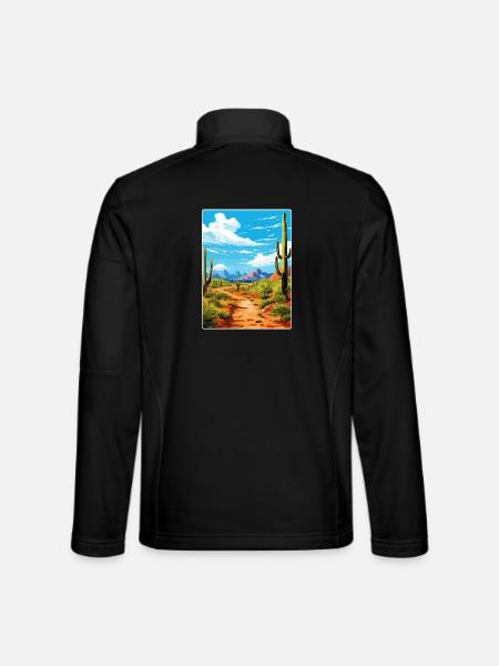 Saguaro Nationalpark Arizona Reiseposter WPA - Unisex Softshelljacke - Schwarz - Hinten