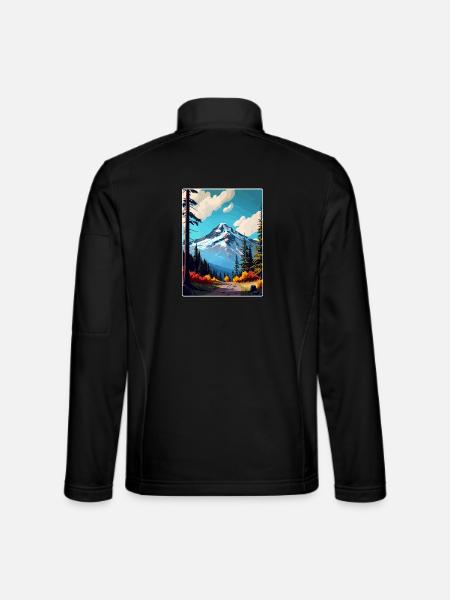 Mount Hood National Forest Reiseposter Souvenir - Unisex Softshelljacke - Schwarz - Hinten