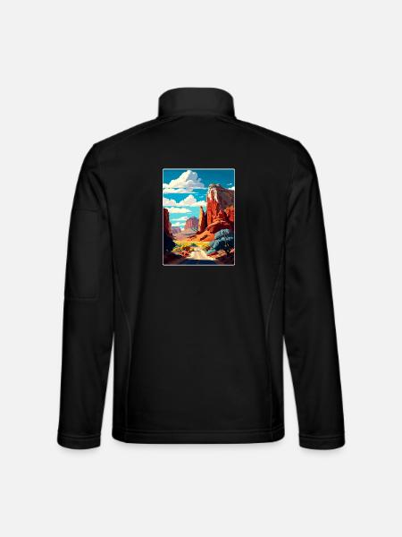 Capitol Reef Nationalpark Reiseposter Souvenir - Unisex Softshelljacke - Schwarz - Hinten