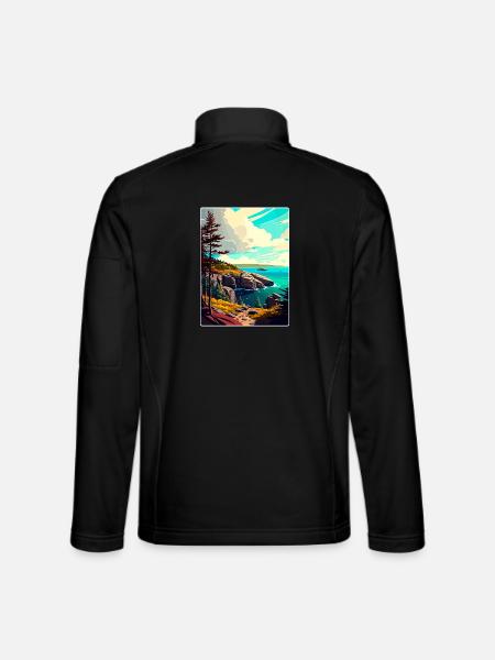 Parc national de l’Acadia Affiche de voyage Souvenir WPA - Veste en tissu softshell Unisexe - noir - Dos