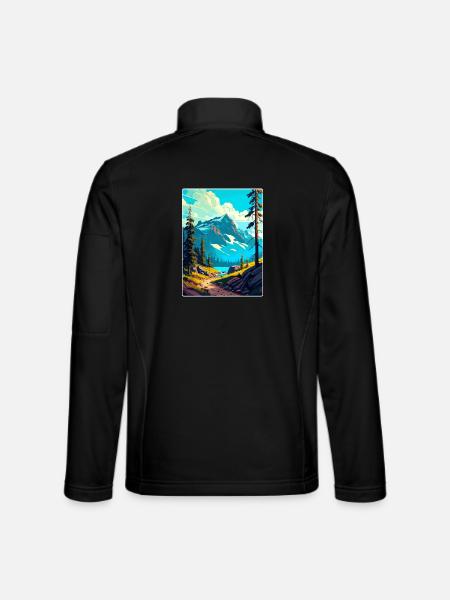 Nationalpark Reiseposter Souvenir WPA - Unisex Softshelljacke - Schwarz - Hinten