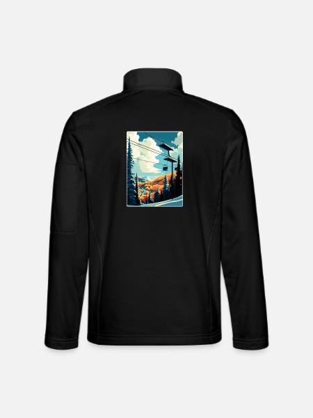 Vail Ski Resort Skifahren Reise Poster Souvenir WPA - Unisex Softshelljacke - Schwarz - Hinten