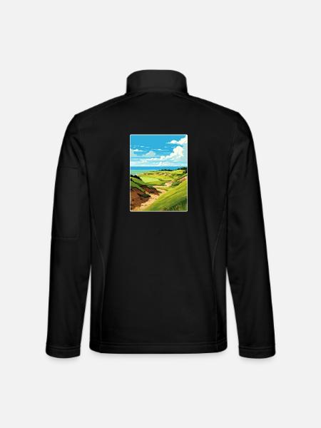 Whistling Straits Golfplatz Reiseposter - Unisex Softshelljacke - Schwarz - Hinten