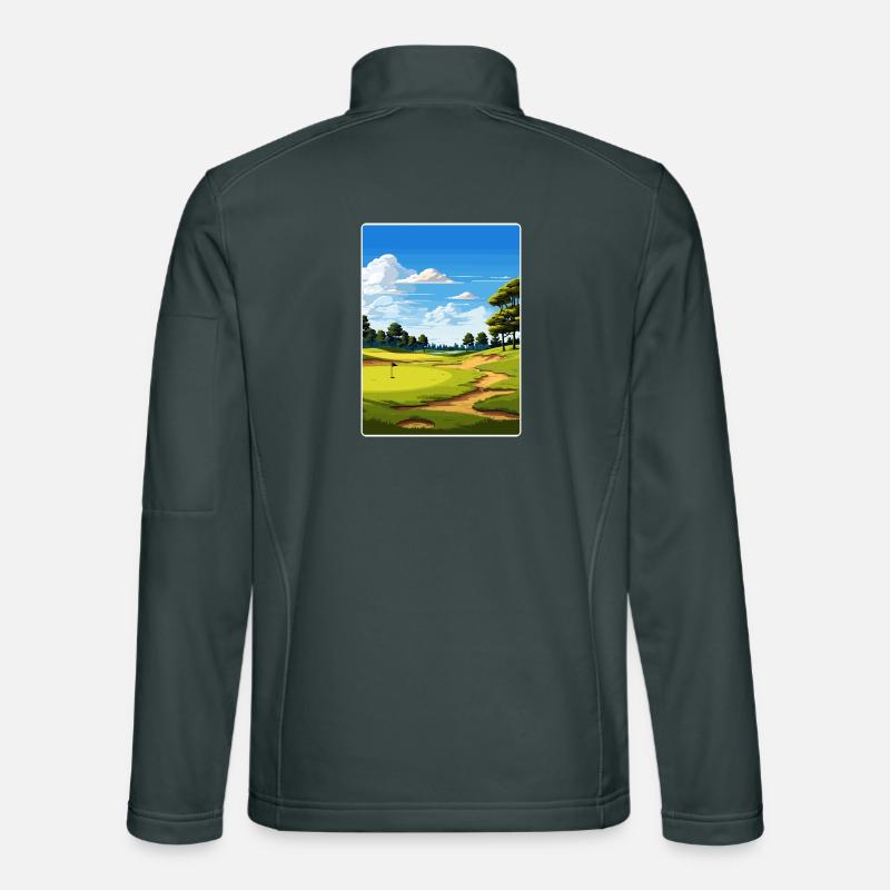 Affiche de voyage souvenir du club de golf Olympi Fields Veste en tissu softshell Unisexe
