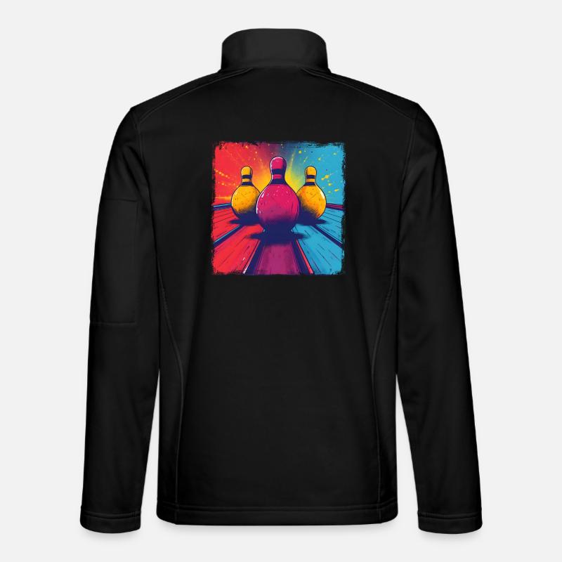 Bowling Cartoon - Unisex Softshell Jacket - black