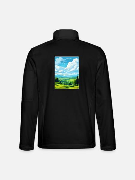 Haut-Palatinat Allemagne Affiche de voyage souvenir - Veste en tissu softshell Unisexe - noir - Dos