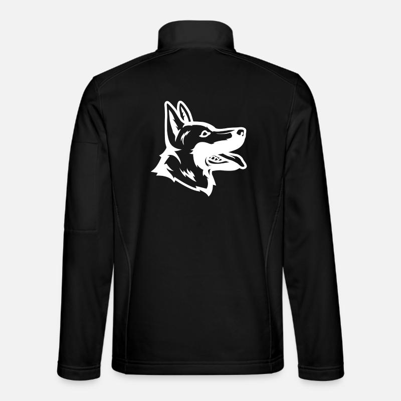 German Shepherd Drawing - Unisex Softshell Jacket - black