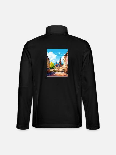 Heidelberg Germany Travel Poster Souvenir Paint WP - Unisex Softshell Jacket - black - Back