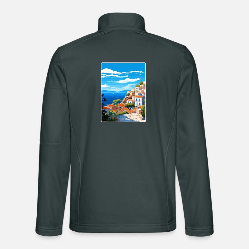 Hydra Griechenland Reise Poster Souvenir Postkarte Farbe Unisex Softshelljacke