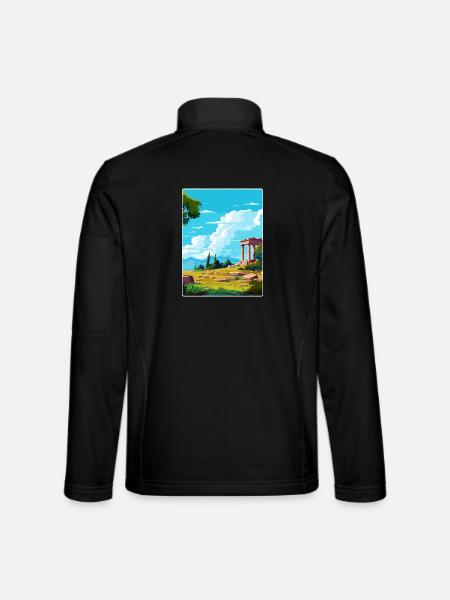 Grèce antique Affiche de voyage Souvenir WPA - Veste en tissu softshell Unisexe - noir - Dos