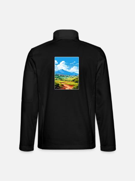 Berg Kreten Griechenland Vintage Reise Poster Souvenir - Unisex Softshelljacke - Schwarz - Hinten