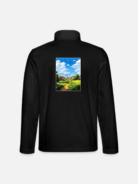 Lausitz Deutschland Reiseposter Souvenir Farbe WPA - Unisex Softshelljacke - Schwarz