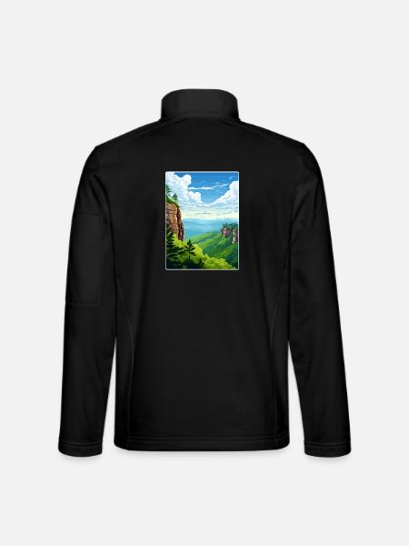 Montagnes de grès de l’Elbe Allemagne Affiche de voyage WPA - Veste en tissu softshell Unisexe - noir - Dos