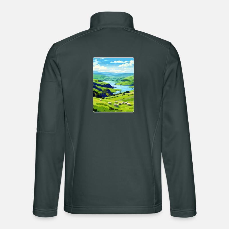 Lake District Royaume-Uni Carte d’affiche de voyage Veste en tissu softshell Unisexe