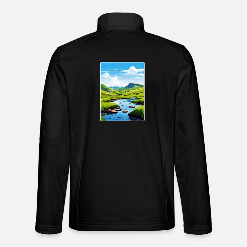 Peak District Royaume-Uni Royaume-Uni Affiche de voyage WPA Veste en tissu softshell Unisexe