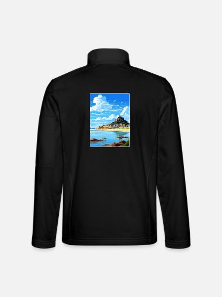 Marazion Cornwall England Reiseposter Souvenir - Unisex Softshelljacke - Schwarz - Hinten
