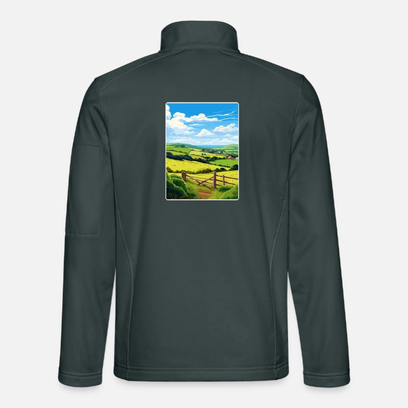 Vallée de Kendijack, Cornouailles, Angleterre, Affiche de voyage Veste en tissu softshell Unisexe