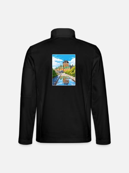 Québec Canada Affiche de voyage Peinture Souvenir WP - Veste en tissu softshell Unisexe - noir - Dos