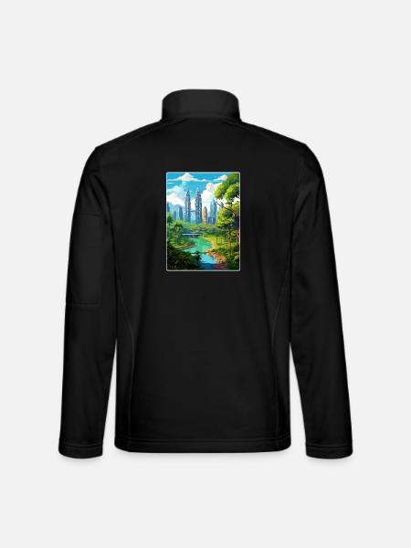 Kuala Lumpur Malaysia Reiseposter Souvenir WPA - Unisex Softshelljacke - Schwarz - Hinten