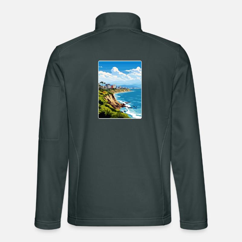 Lima Pérou Affiche de voyage Peinture de carte postale souvenir Veste en tissu softshell Unisexe