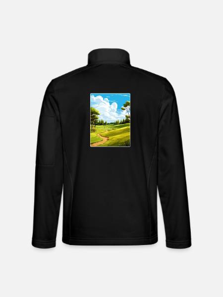 Oak Hills Golf Club Vintage Travel Poster Souvenir - Unisex Softshell Jacket - black - Back